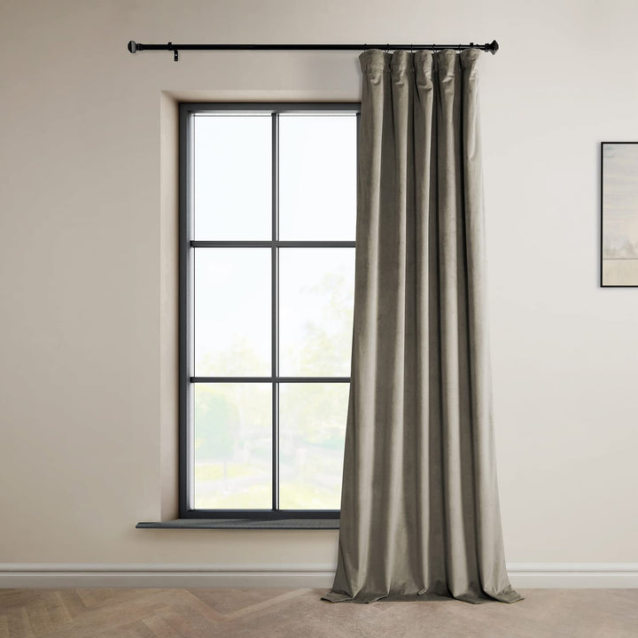 Exclusive Fabrics Heritage Plush Velvet Room Darkening Curtains (1 Panel) Luxury Velvet Curtains for Bedroom & Living Room.