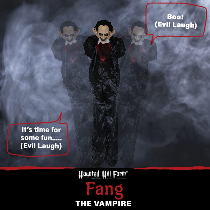 Haunted Hill Farm 5.6 ft. Standing Vampire Halloween Animatronic Scary Halloween - Diamond Home USA