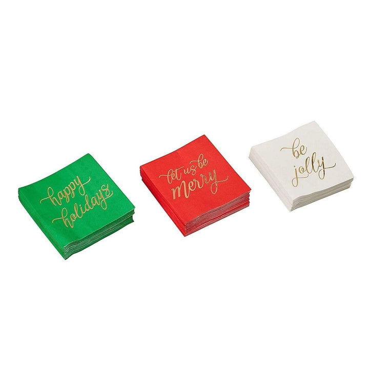 Cocktail Napkins Disposable Paper Christmas Holidays Dinner Multi Color