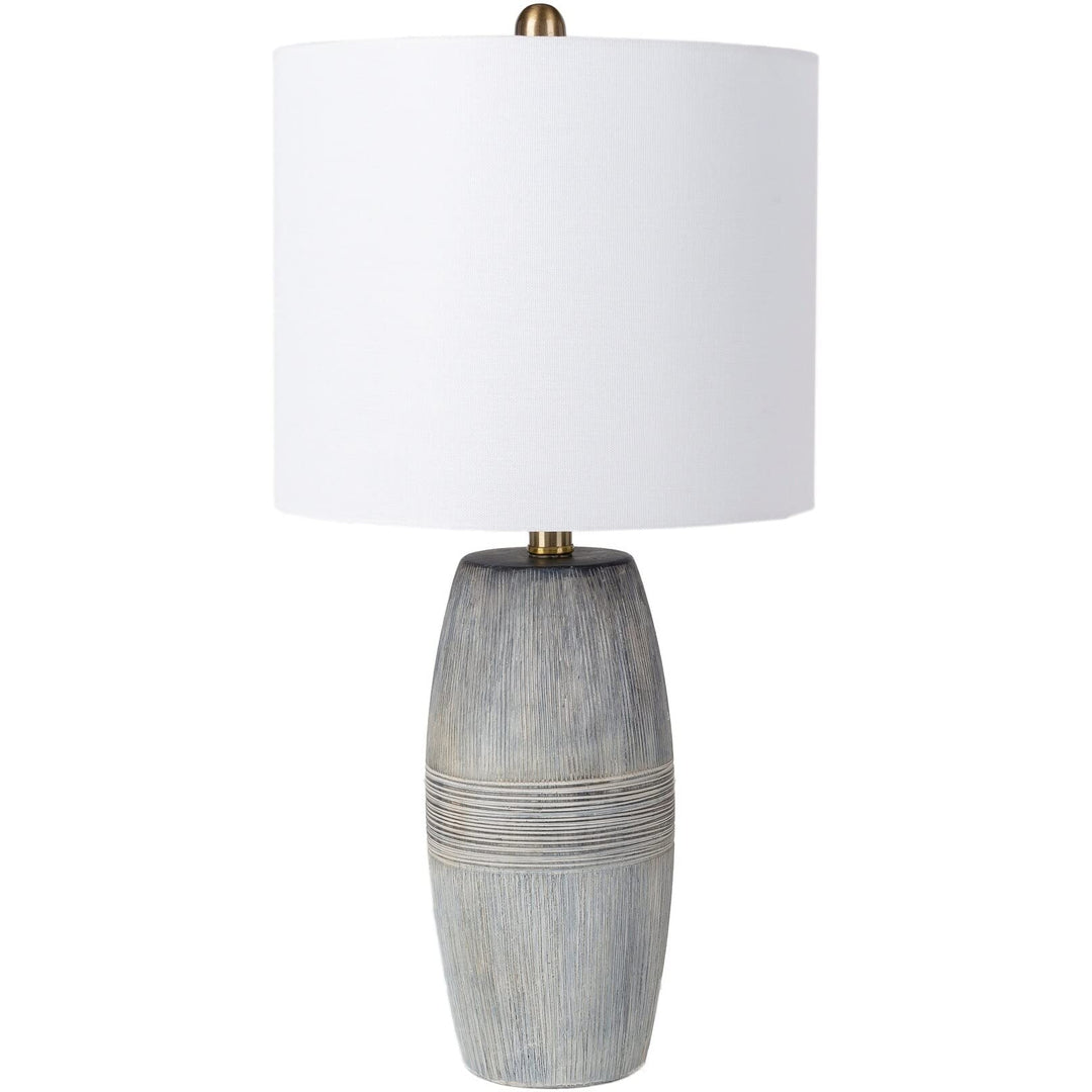 Modern Ceramic Glazed Grey Table Lamp 24" h X 12" w 12" d White Contemporary - Diamond Home USA
