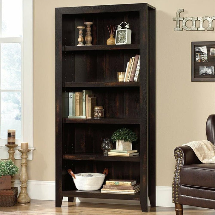 5 Shelf Bookcase Adjustable Shelves Pine 52 X 63 Brown Modern Contemporary