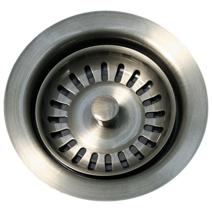 Whitehaus WH202-P 3-1/2" Waste Disposer Trim with Matching Basket Strainer Grey - Pewter Finish - Metal