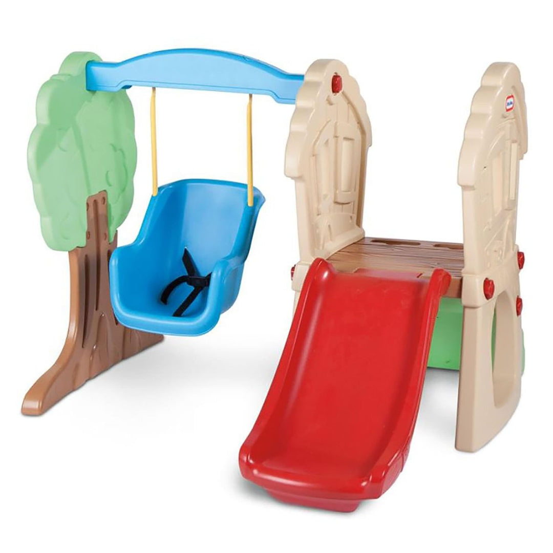 Multi Color Climber and Swing Kids Slide Backyard Play Set Red Plastic - Diamond Home USA