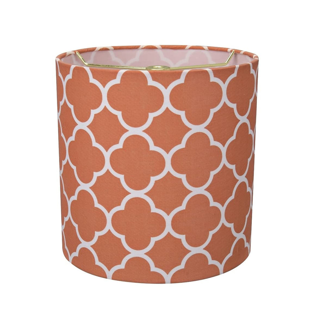 Drum (Cylinder) Shaped Spider Construction Lamp Shade In Orange (8" X 8" 8") - Diamond Home USA