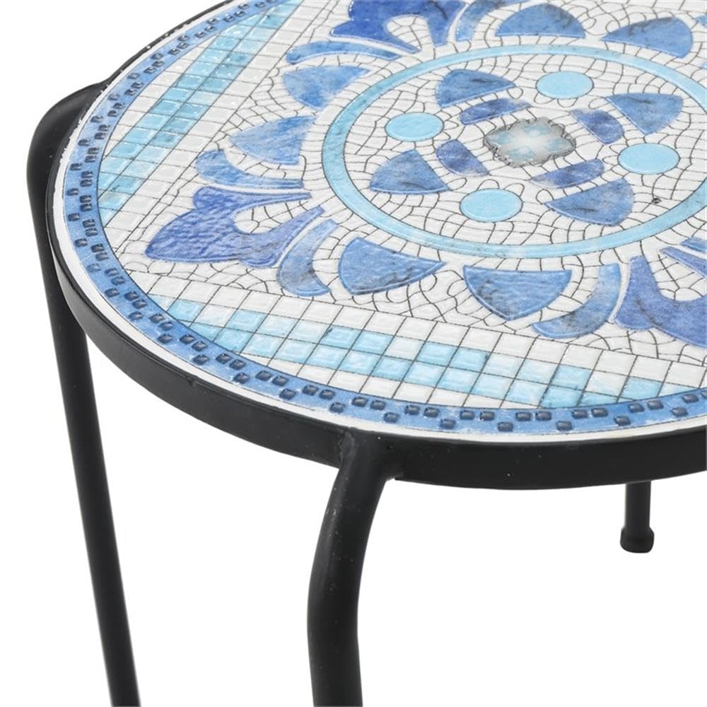 Noble House Skye Outdoor Ceramic Tile Side Table - Diamond Home USA