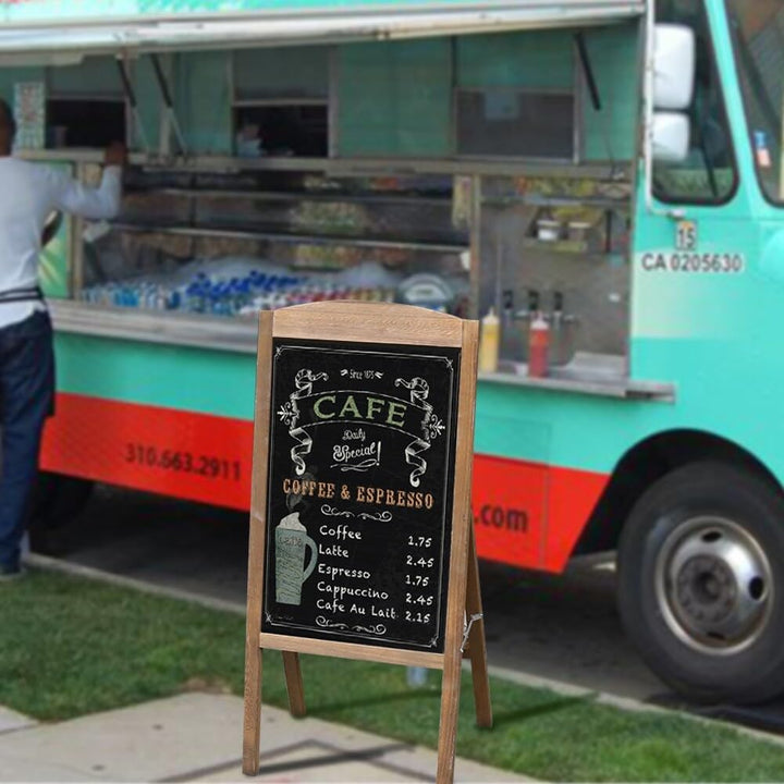 Chalkboard A Board Magnetic Frame Blackboard Sandwich Brown 35"w X 17" H Wood - Diamond Home USA