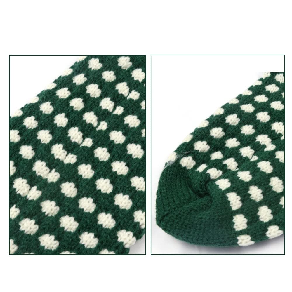 18 Inch Knit Christmas Stockings Green Cotton Polyester - Diamond Home USA