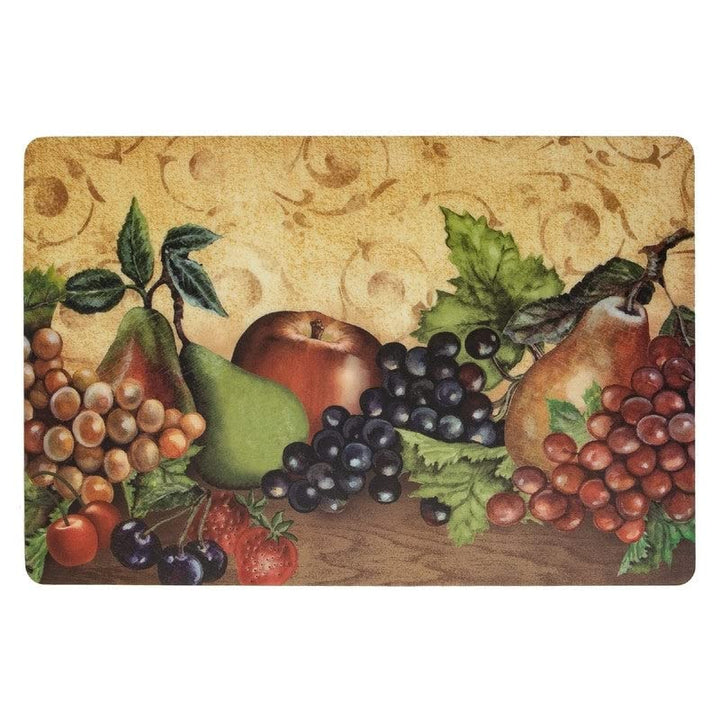 Placemat (Fresh Fruits) (12 X 18) Set of 12 Multi Color Rectangle Plastic