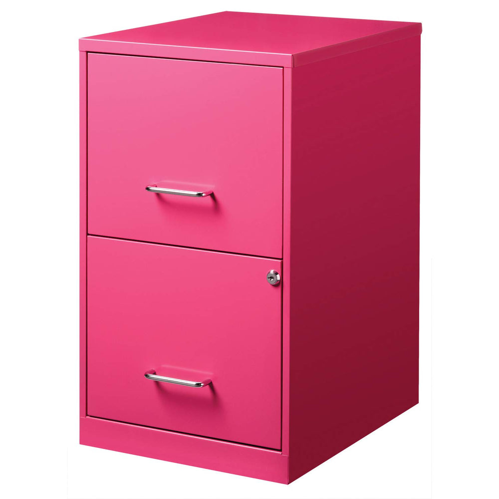 Office Dimensions 18in. 2 Drawer Metal SOHO Vertical File Cabinet 18 in Pink