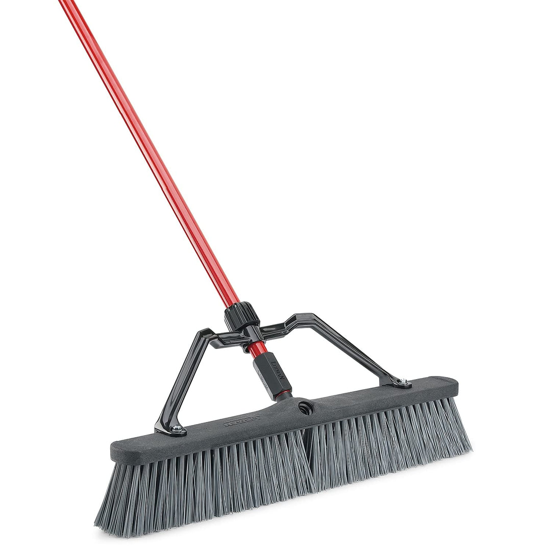 Libman 825 Rough-Surface Heavy-Duty Push Broom with Resin Brackets 24"