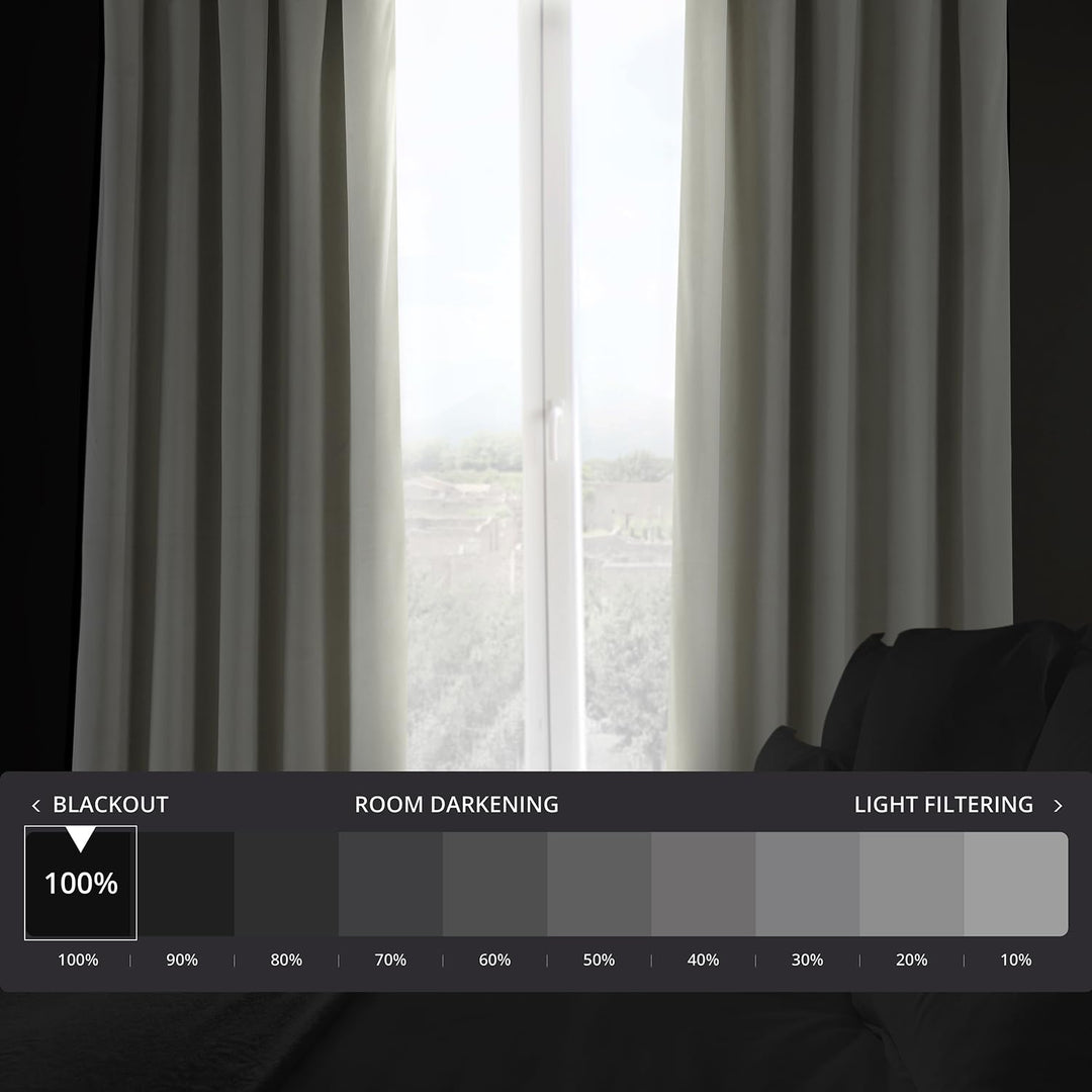 HPD Half Price Drapes Signature Velvet Thermal Blackout Curtains for Living Room 50 X 108 - Porcelain White - Diamond Home USA