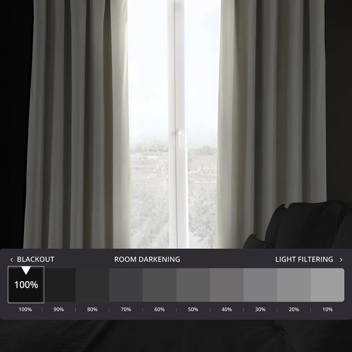 HPD Half Price Drapes Signature Velvet Thermal Blackout Curtains for Living Room 50 X 108 - Porcelain White - Diamond Home USA