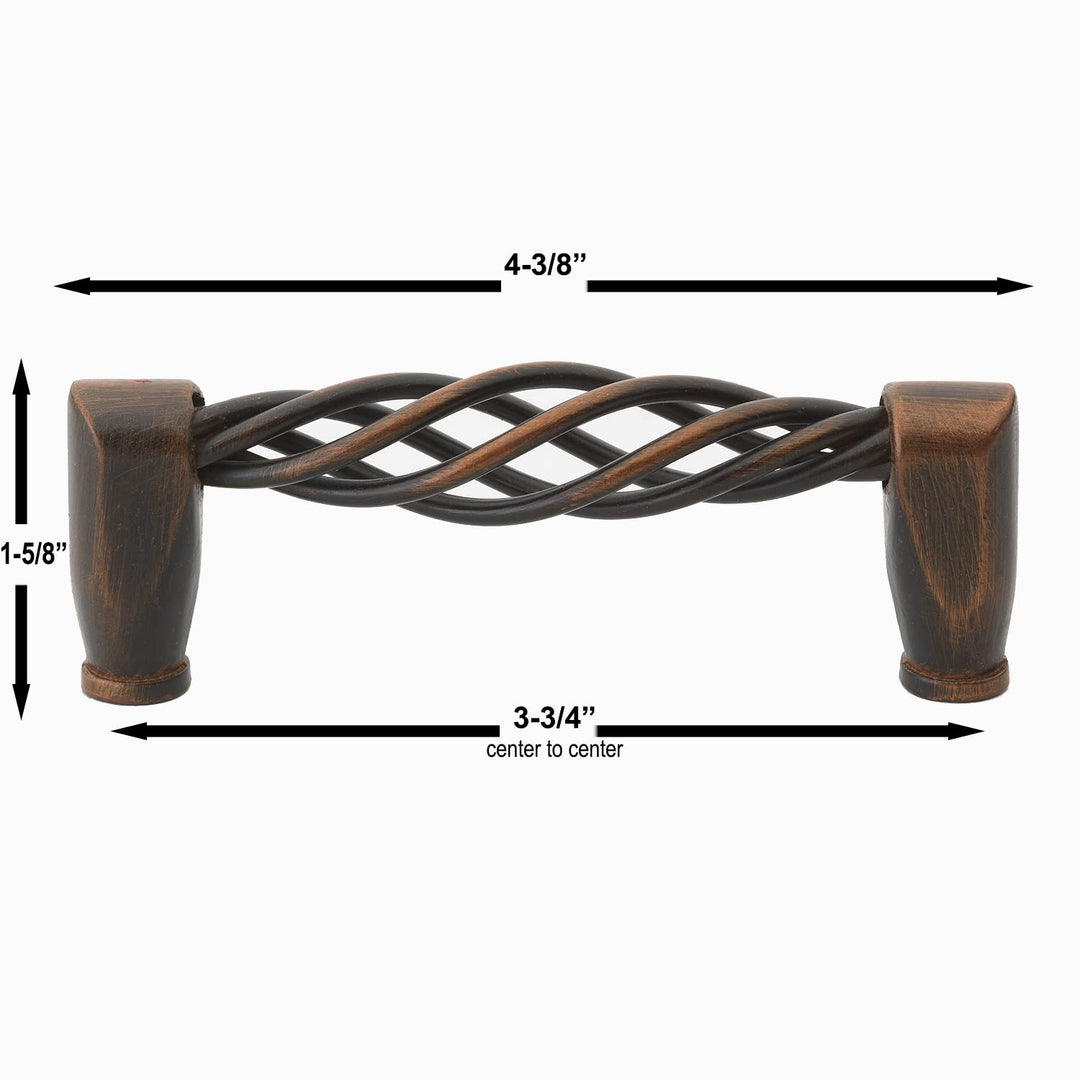 GlideRite Hardware 3011-ORB-25 3.75 inch CC Birdcage Cabinet Pull 25 Pack Oil - Diamond Home USA