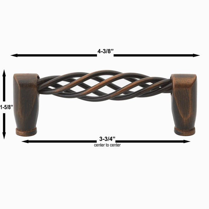 GlideRite Hardware 3011-ORB-25 3.75 inch CC Birdcage Cabinet Pull 25 Pack Oil - Diamond Home USA