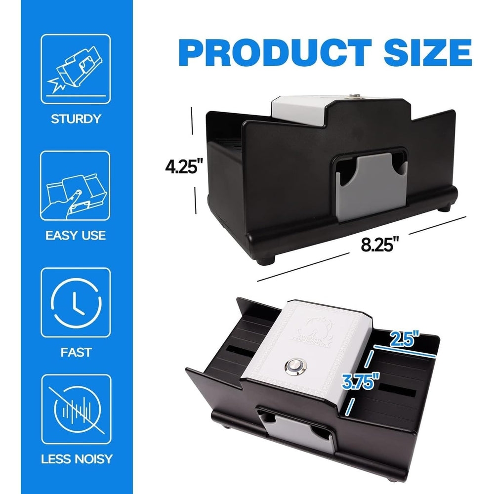 2-Deck Pro Casino Automatic Card Shuffler Ac/dc-Power/Battery-Operated - Diamond Home USA