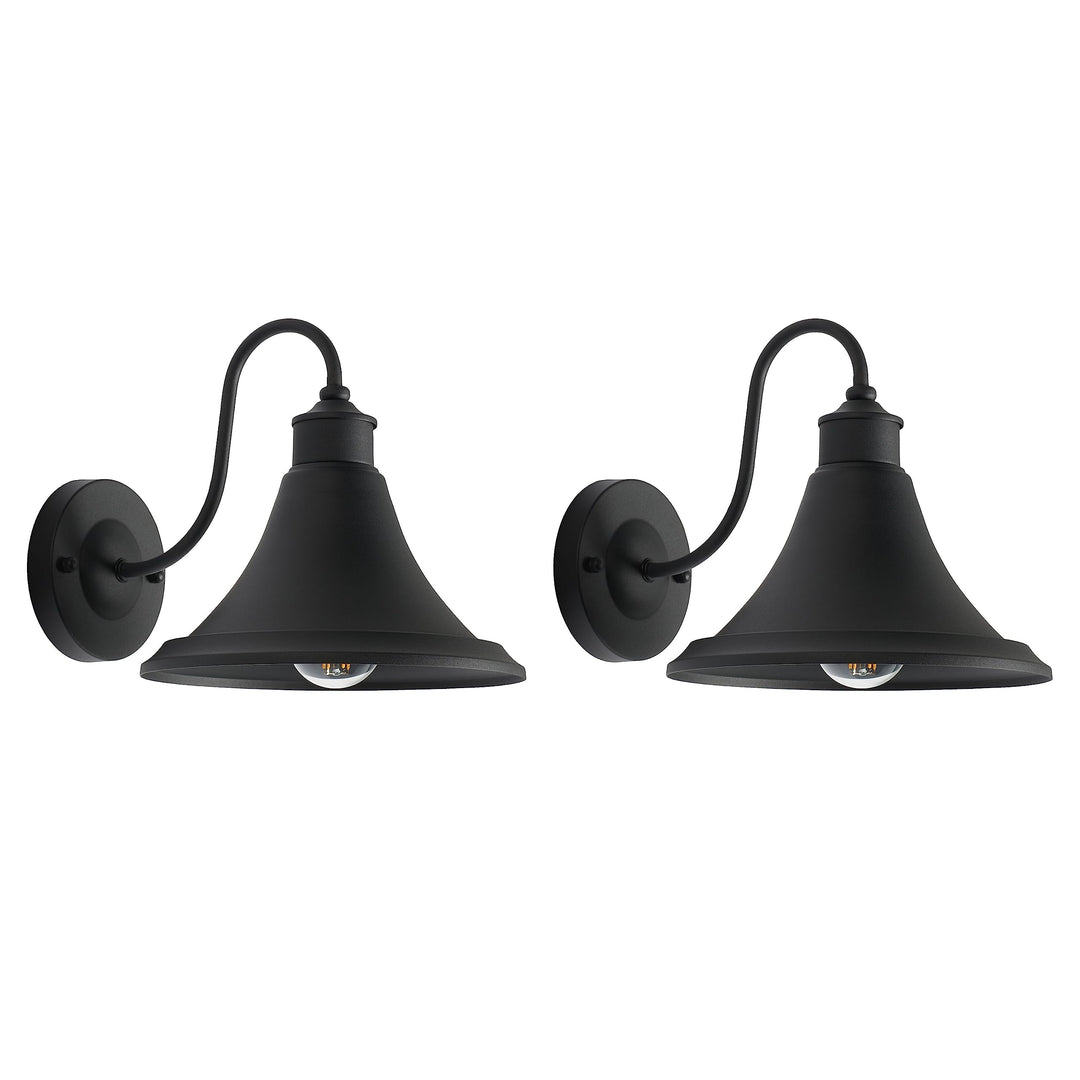 Lighting 9" Outdoor Wall Sconce (Set of 2). X 12" W/d/h Black Transitional Steel - Diamond Home USA
