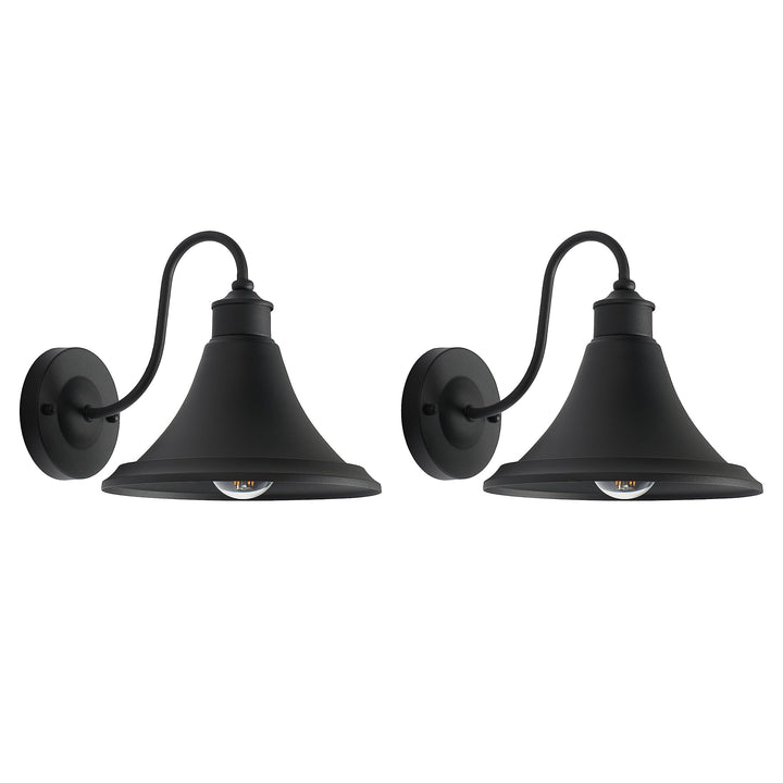 Lighting 9" Outdoor Wall Sconce (Set of 2). X 12" W/d/h Black Transitional Steel - Diamond Home USA