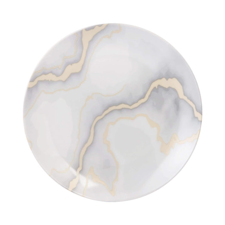 16pc Electric Marble 11" X 0'5" Grey Solid Modern Contemporary Round Porcelain - Diamond Home USA