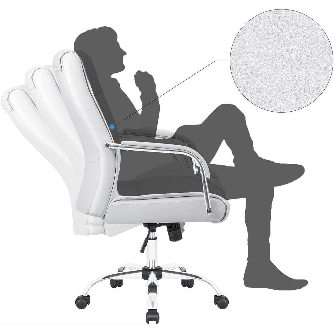 High Back Office Desk Chair Task Conference White Modern Contemporary - Diamond Home USA