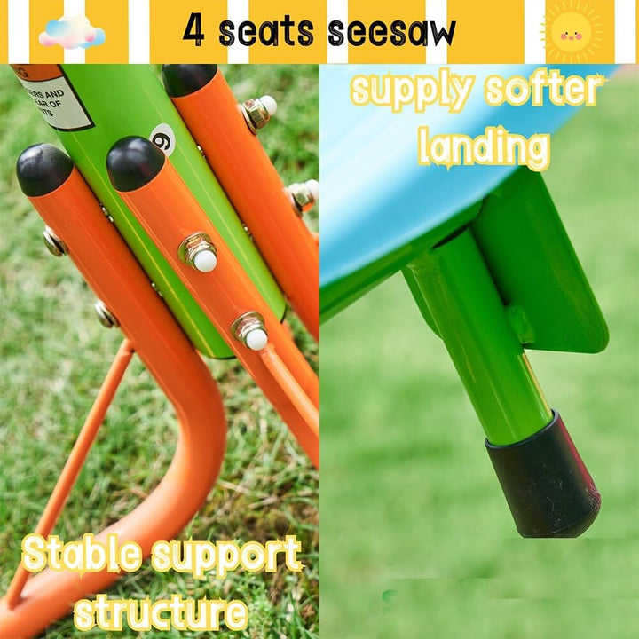 Kids Swivel Teeter-Totter Degrees Rotating(4 Seats) 74.8" l X 74.8" w 39.37" h