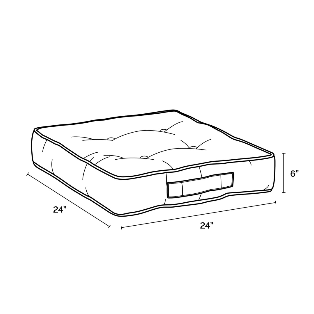 Arden Selections Outdoor Plush Classic Tufted Deep Seat Cushion 24 x 24 Water Sapphire Blue Leala - Diamond Home USA