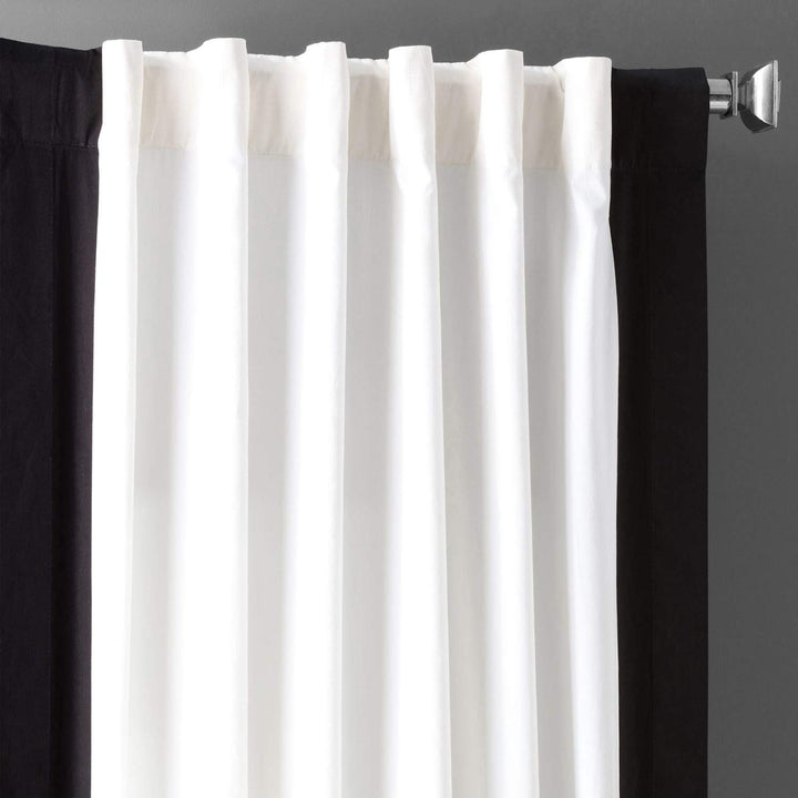 Exclusive Fabrics Urban Borders Vertical Colorblock Panama Cotton Curtain (1 Panel)
