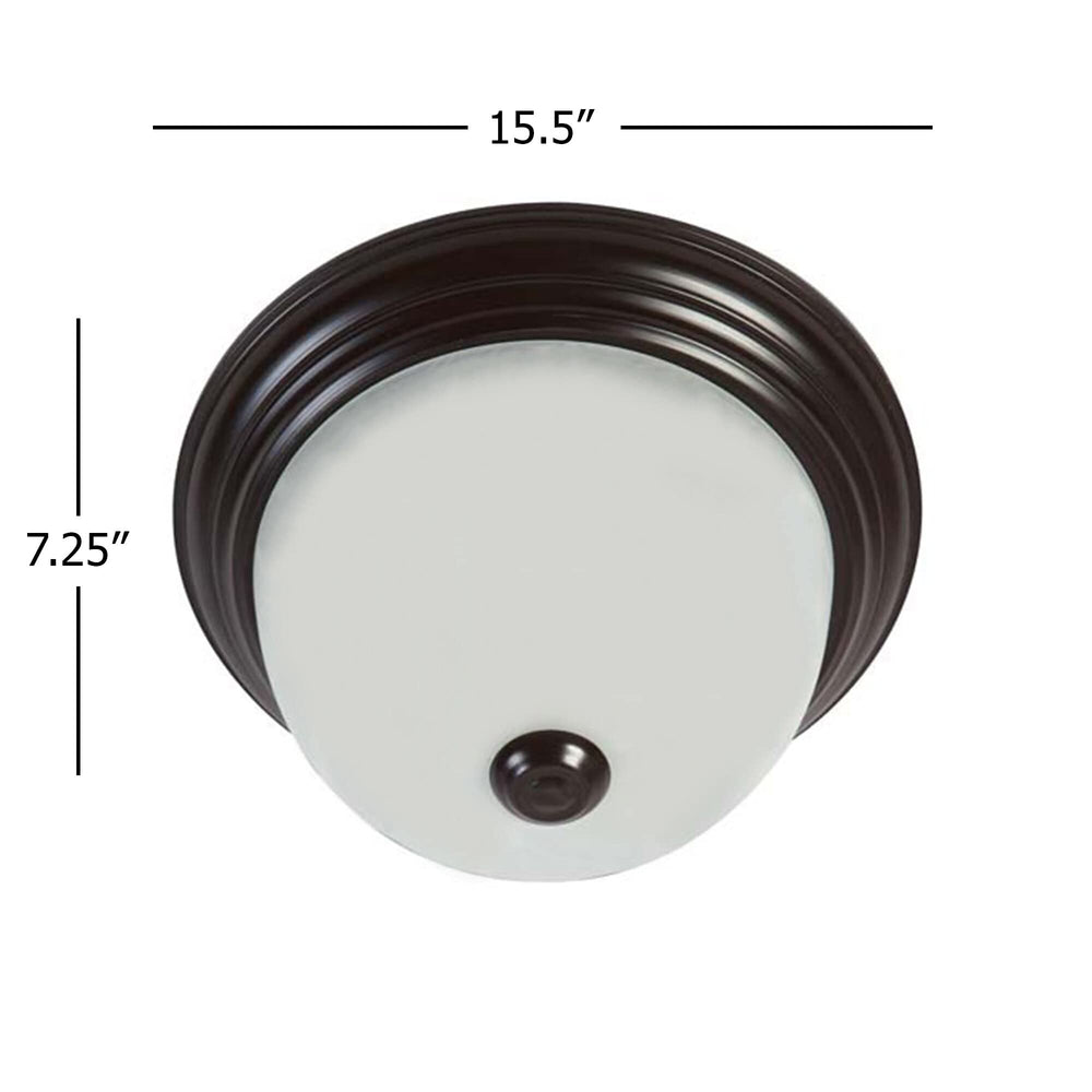 3 Light Flush Mounted Lighting 7.25x15.5x15.5 Brown Modern Contemporary Iron - Diamond Home USA