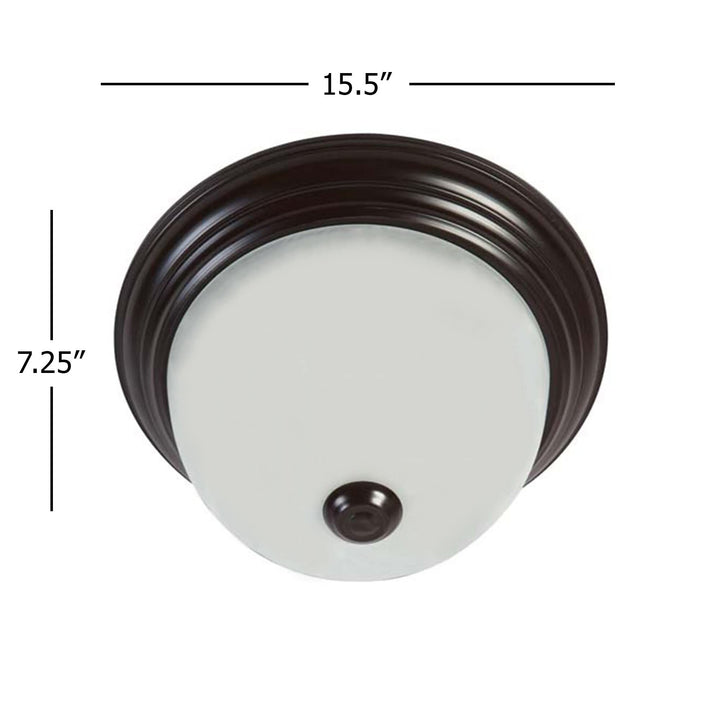 3 Light Flush Mounted Lighting 7.25x15.5x15.5 Brown Modern Contemporary Iron - Diamond Home USA