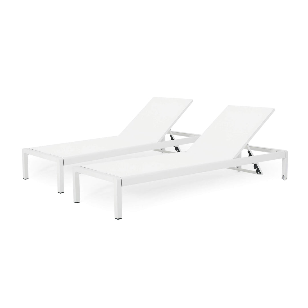 Christopher Knight Home Cynthia Outdoor Chaise Lounge (Set of 2) White.