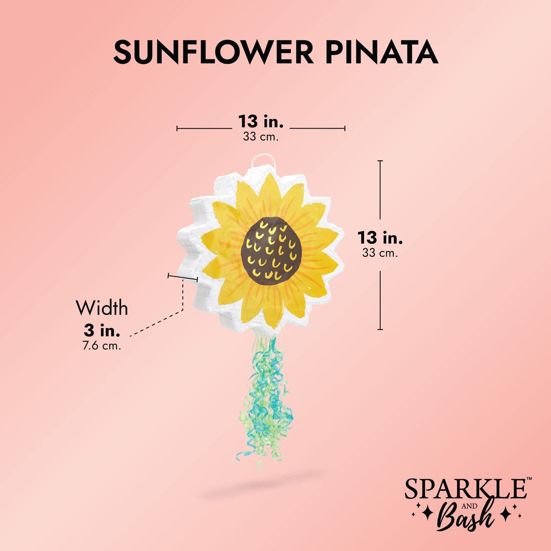 Small Sunflower Pull String Pinata for Birthday Party Baby Shower Decorations - Diamond Home USA
