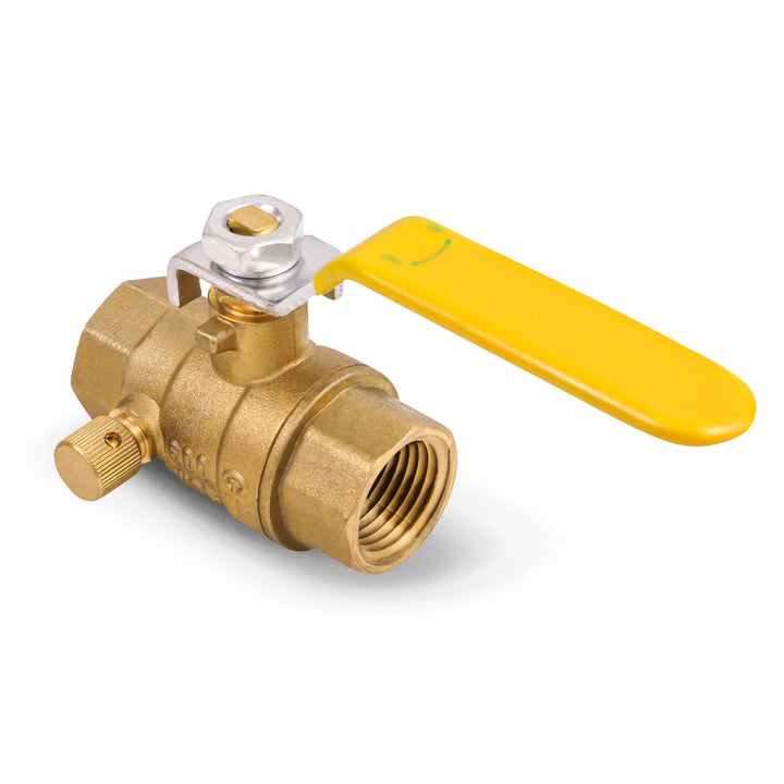 Midline Valve 627T223-NL Premium ull Port Ball Valve with Drain Brass x 1 in.