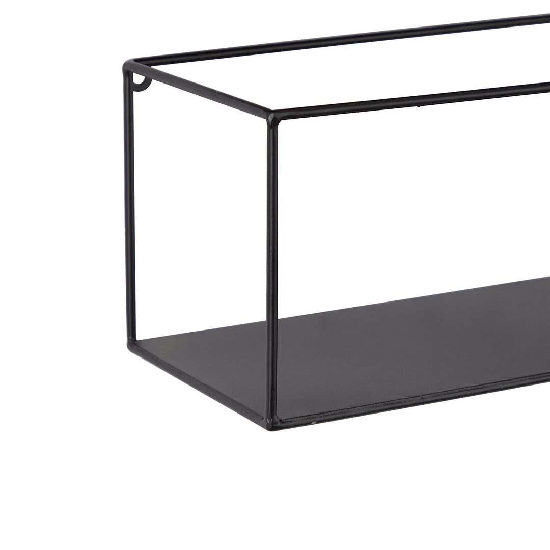 Black Metal Modern Wall Shelf (Set of 2) S/2 24" 23" w Contemporary - Diamond Home USA