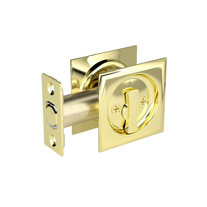 Richelieu Hardware 17SBB42 Onward Square Pocket Door Privacy Pull Bright Brass