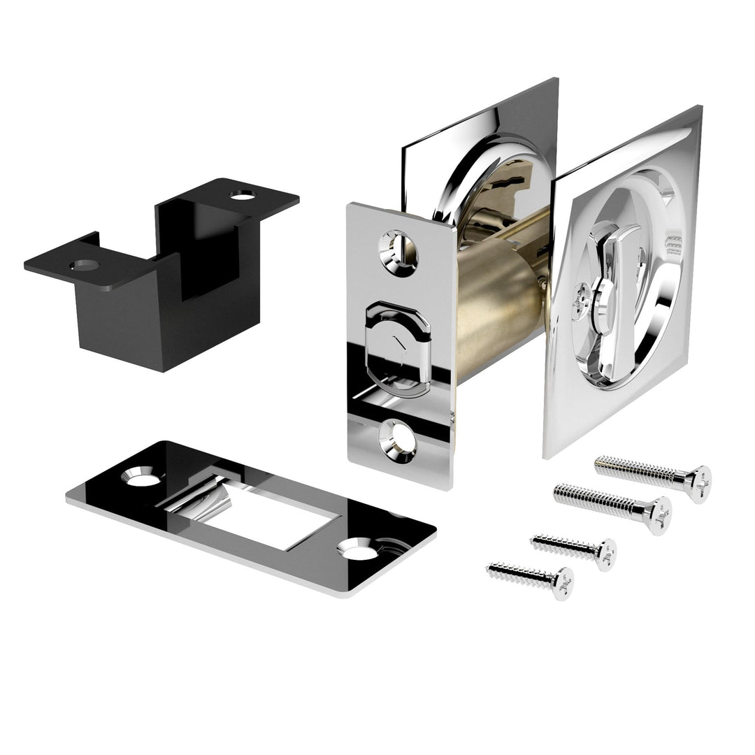 Richelieu Hardware 17SC42 Onward Square Pocket Door Privacy Pull Chrome - Diamond Home USA