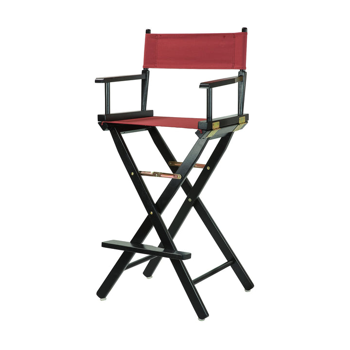 Casual Home Black Frame/Burgundy Canvas 30" Bar Height Directors-Chairs