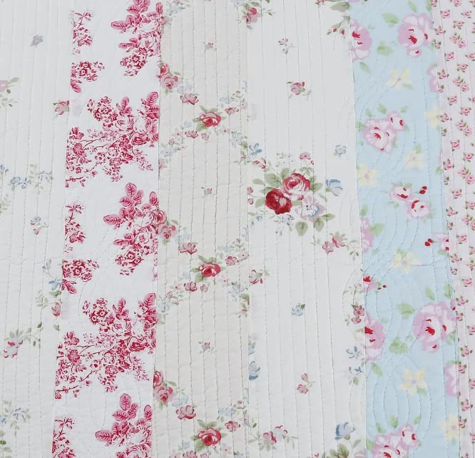 3 Piece Quilt Set Shabby Patchwork Vintage Chic