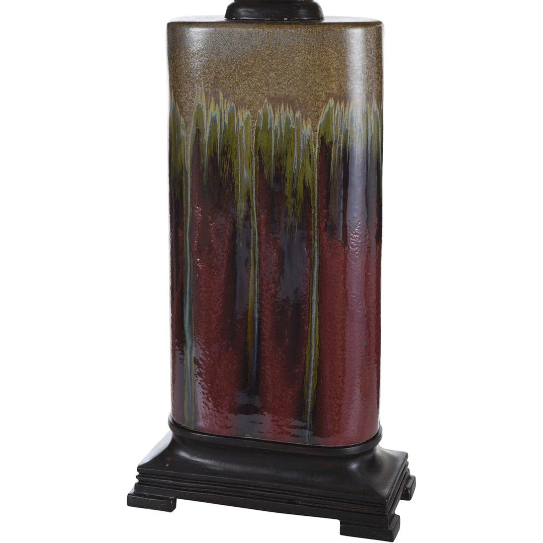 Stylecraft Home Collection L34377DS Signature Table Lamp Dark Red and Tan Glaze - Diamond Home USA