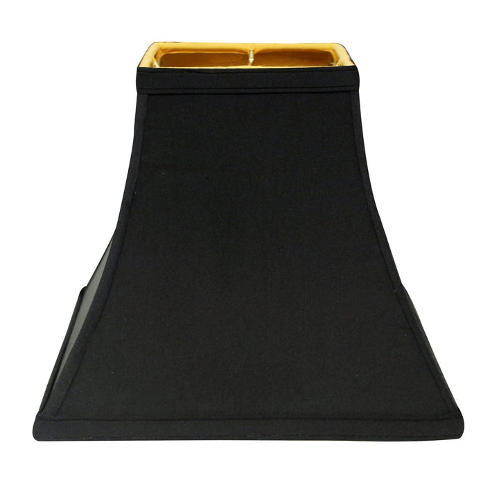 Cloth & Wire Square Bell Hardback Lampshade with Bulb Clips Black Natural Fabric