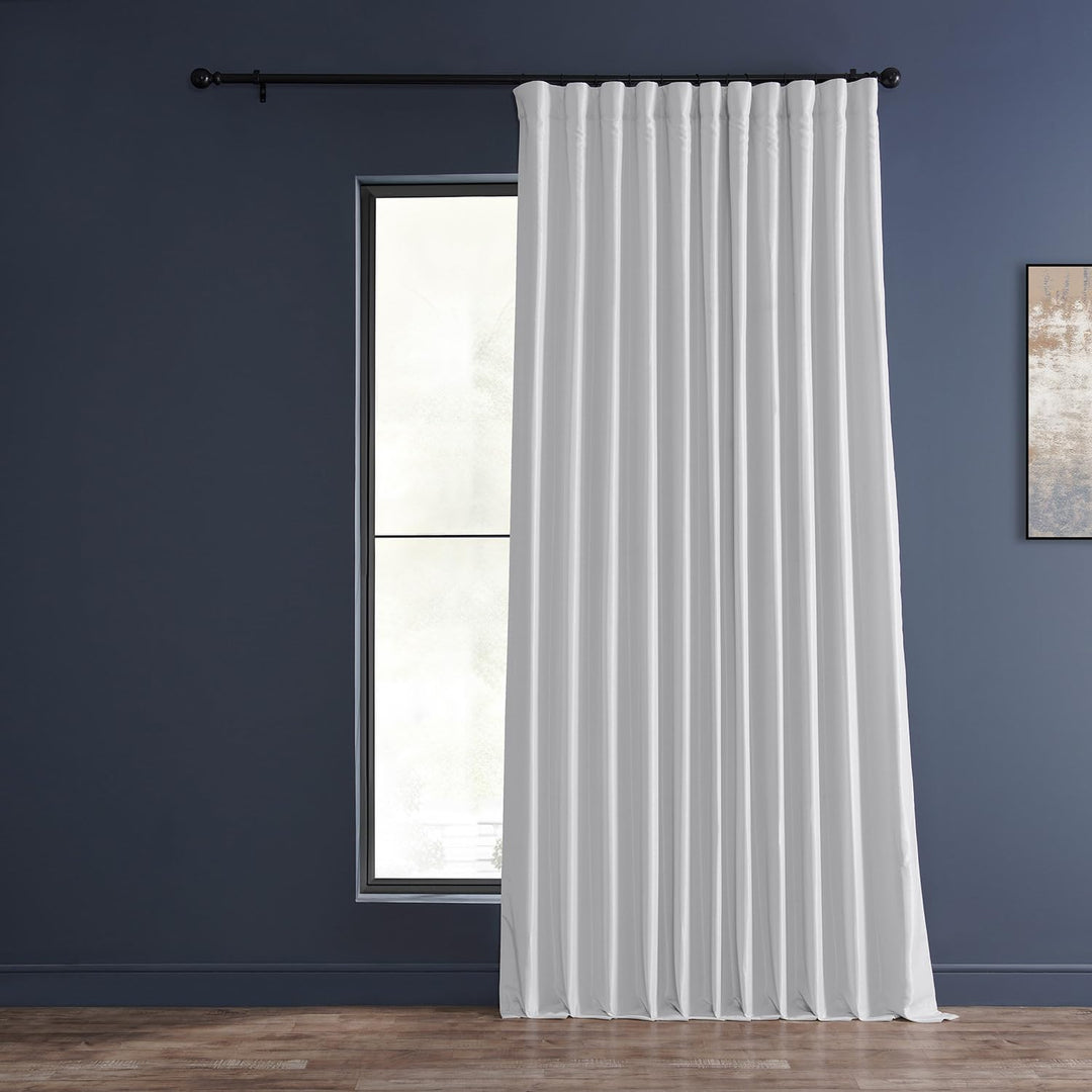 HPD Half Price Drapes Extra Wide Faux Silk Blackout Curtains 108 Inches Long for 100 x 108 - Ice
