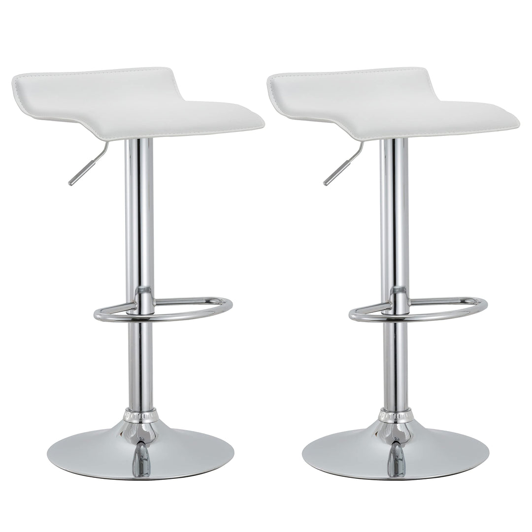 AC Pacific Modern Adjustable Bar Stools (Set of 2) - 23.5-31.5" h White