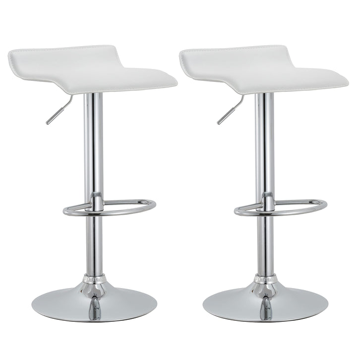 AC Pacific Modern Adjustable Bar Stools (Set of 2) - 23.5-31.5" h White