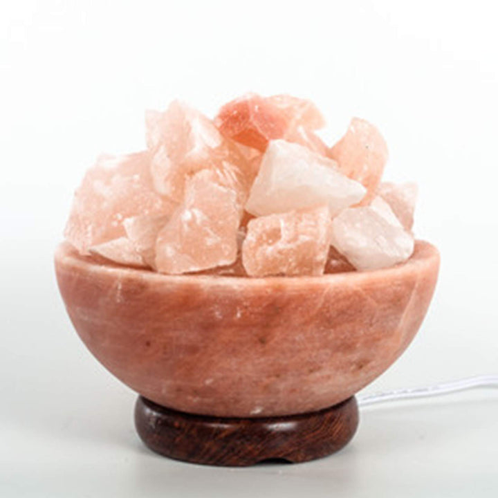 Pink Himalayan Bowl Salt Lamp with Salt Chips Authentic Himalayan Salt Lamp