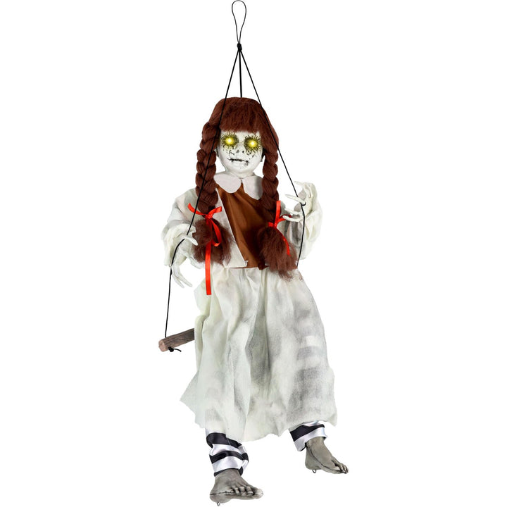Haunted Hill Farm Animatronic Scary Talking Haunted Doll on Swing with Touch