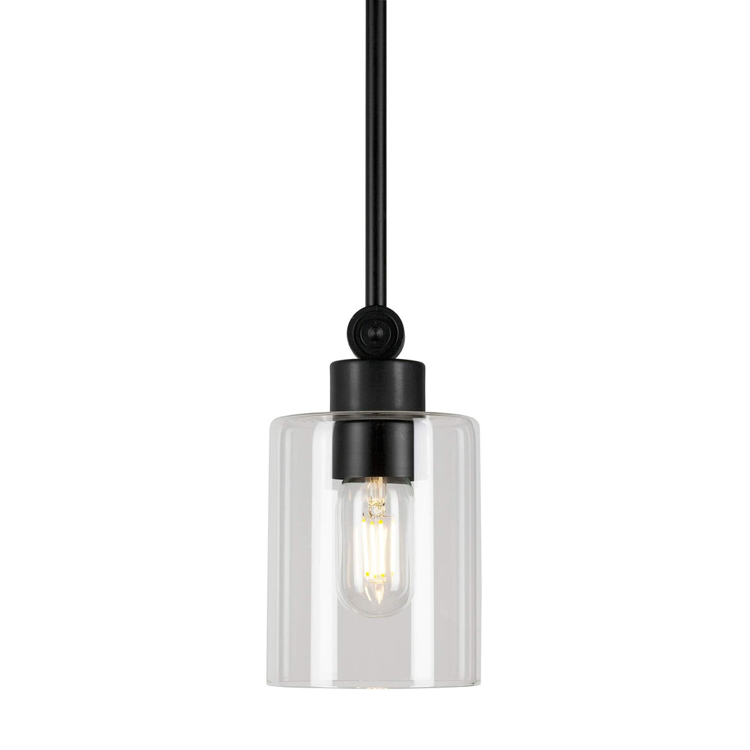1-Light Black with Clear Glass Modern Contemporary Metal - Diamond Home USA