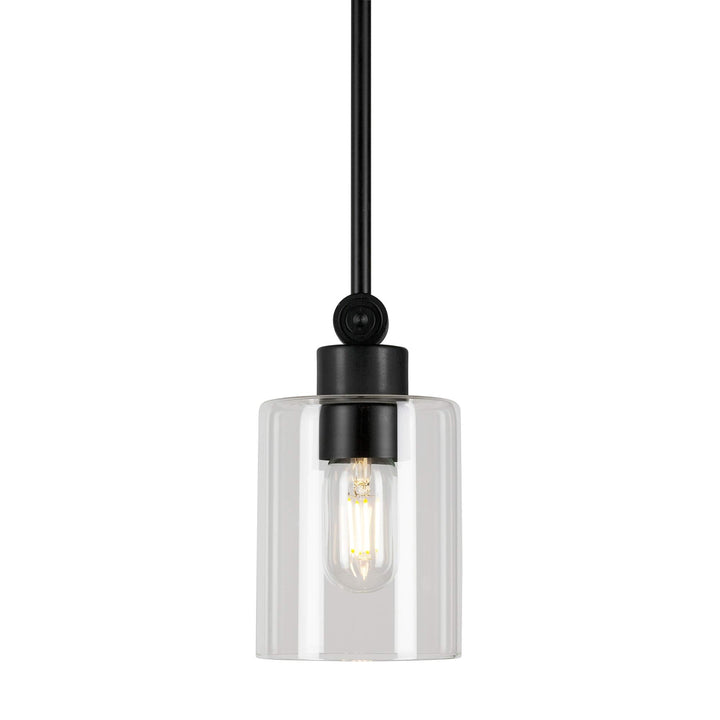 1-Light Black with Clear Glass Modern Contemporary Metal - Diamond Home USA