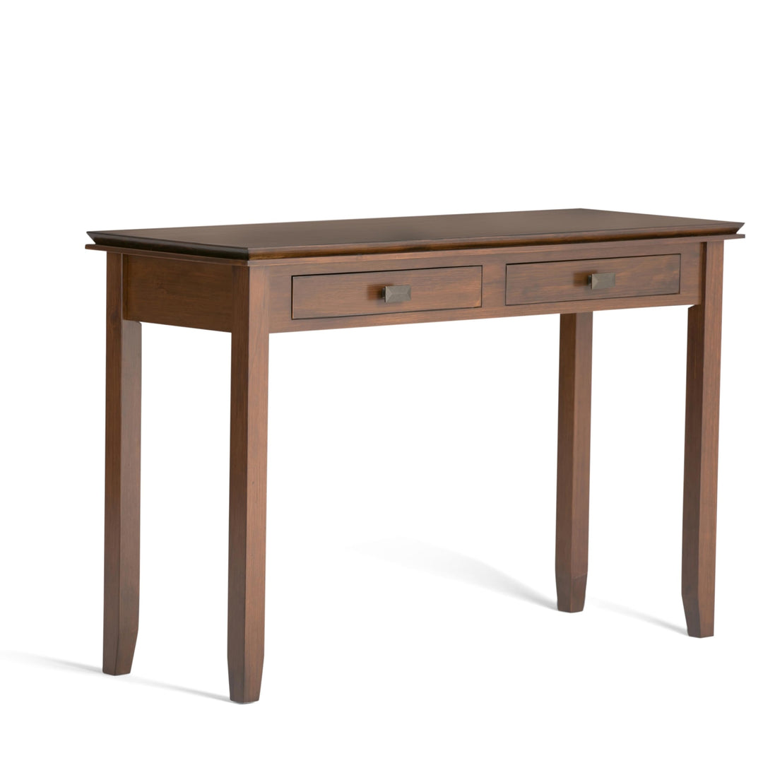 SIMPLIHOME Artisan SOLID WOOD 46 Inch Wide Transitional Console Sofa Table in Russet Brown