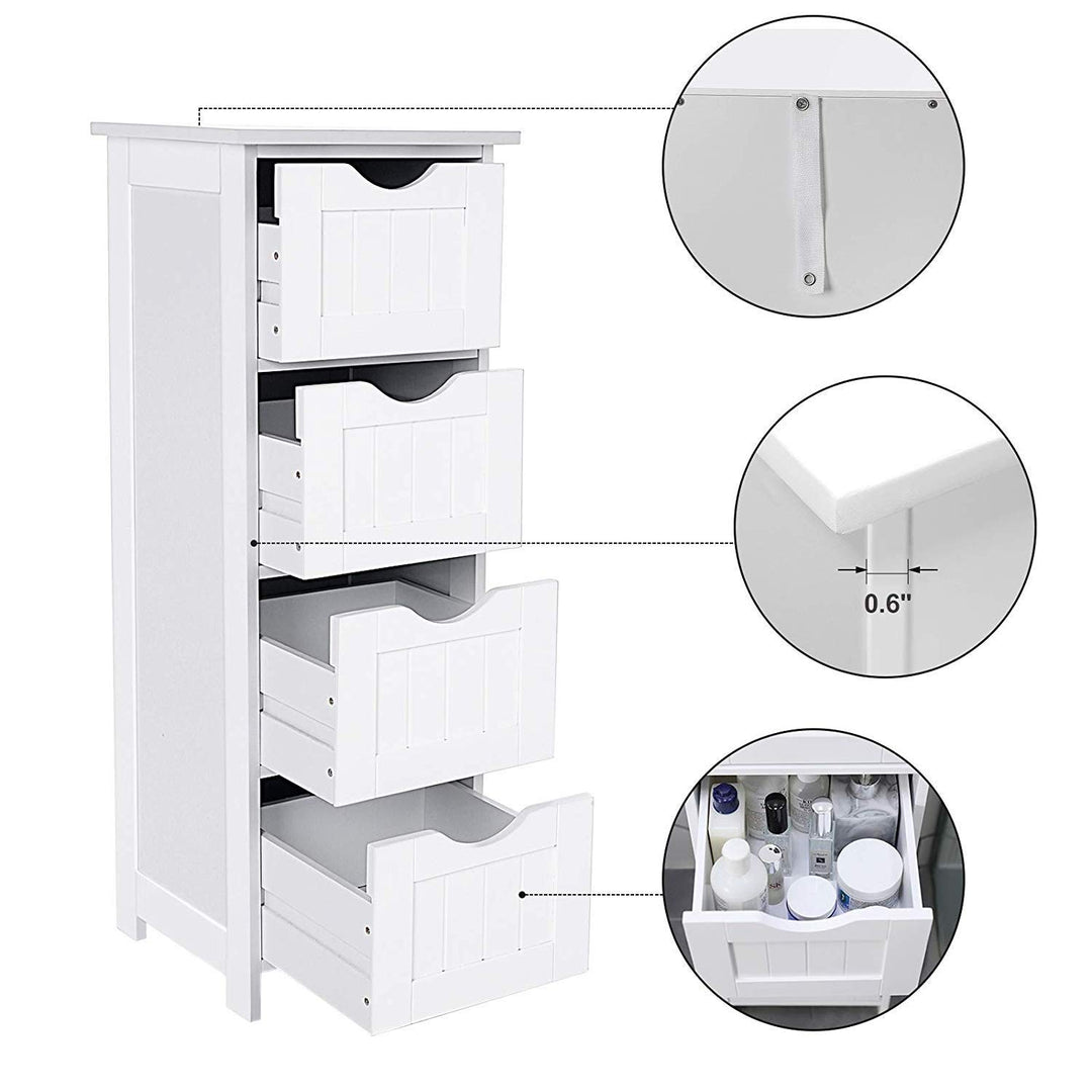 White Bathroom Storage Cabinet reestanding Office with Drawers Urban MD Wood - Diamond Home USA