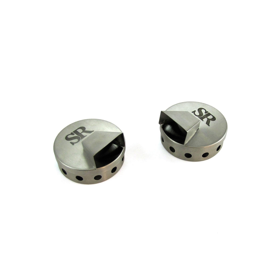 Smoking Pucks Set of 2 Silver Stainless Steel