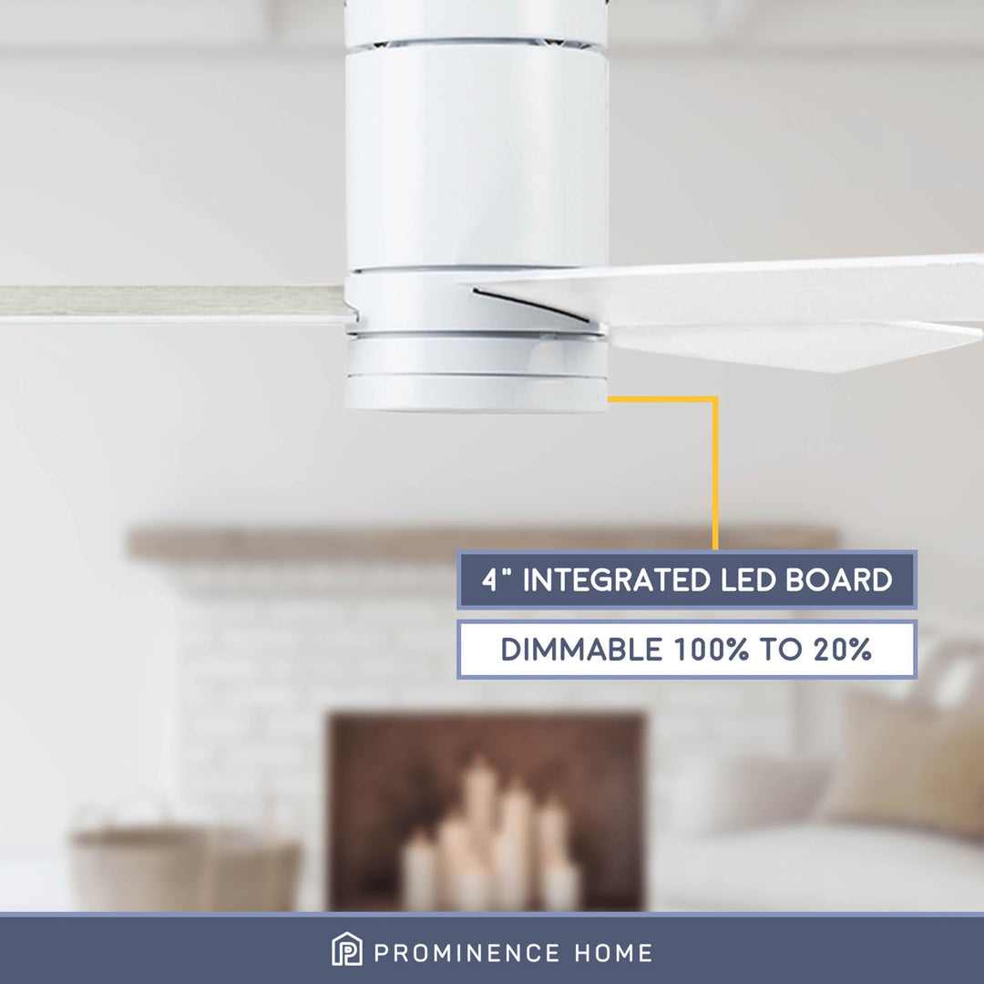 Prominence Home Espy 52 Inch Flush Mount Contemporary Indoor LED Ceiling Fan - Diamond Home USA