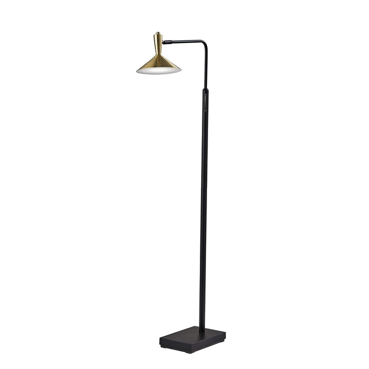 Black Antique Brass Led Floor Lamp Mid-Century Modern Contemporary - Diamond Home USA